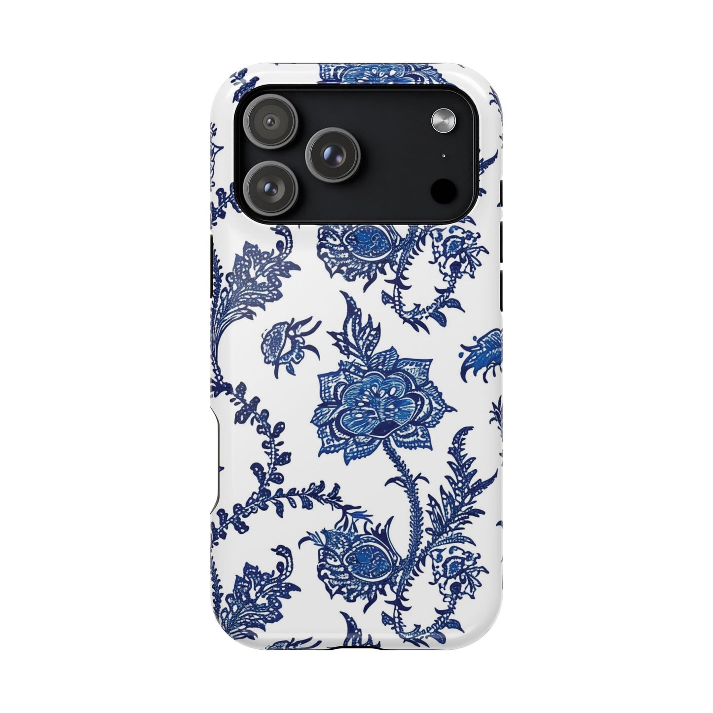 Blue Floral Magnetic Impact - Resistant Phone Case - DIGITAL X