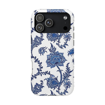 Blue Floral Magnetic Impact - Resistant Phone Case - DIGITAL X