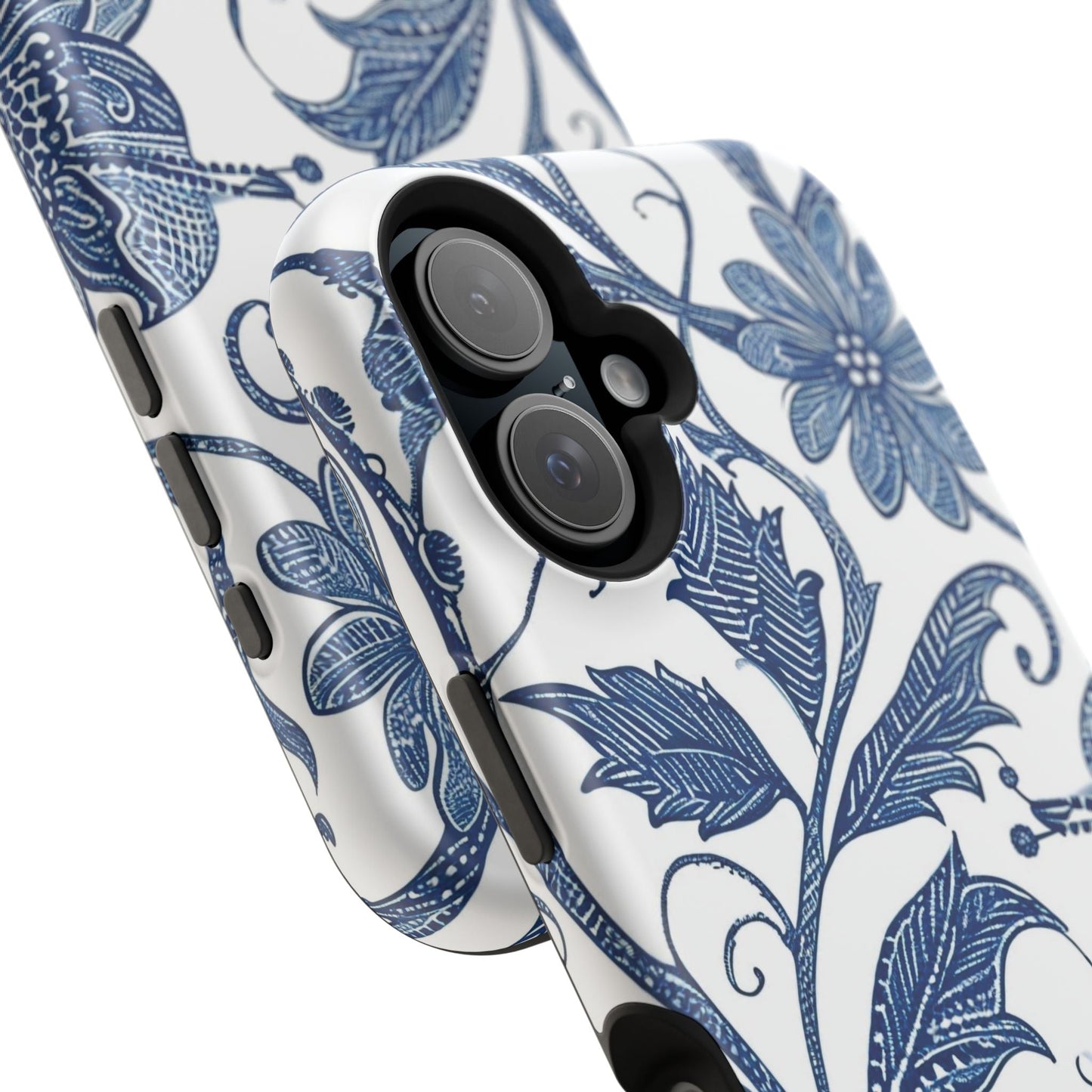 Blue Floral Magnetic Impact - Resistant Phone Case - DIGITAL X