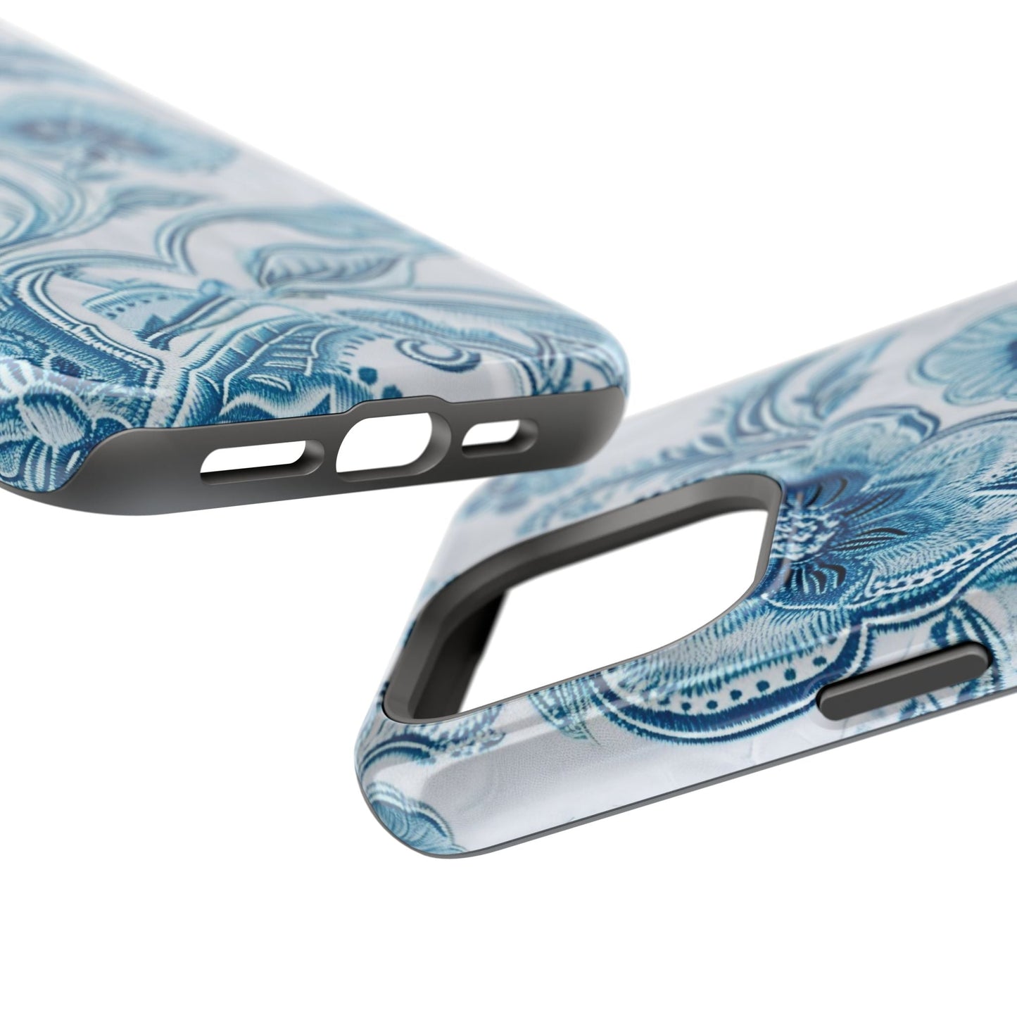 Blue Floral Magnetic Impact - Resistant Phone Case - DIGITAL X