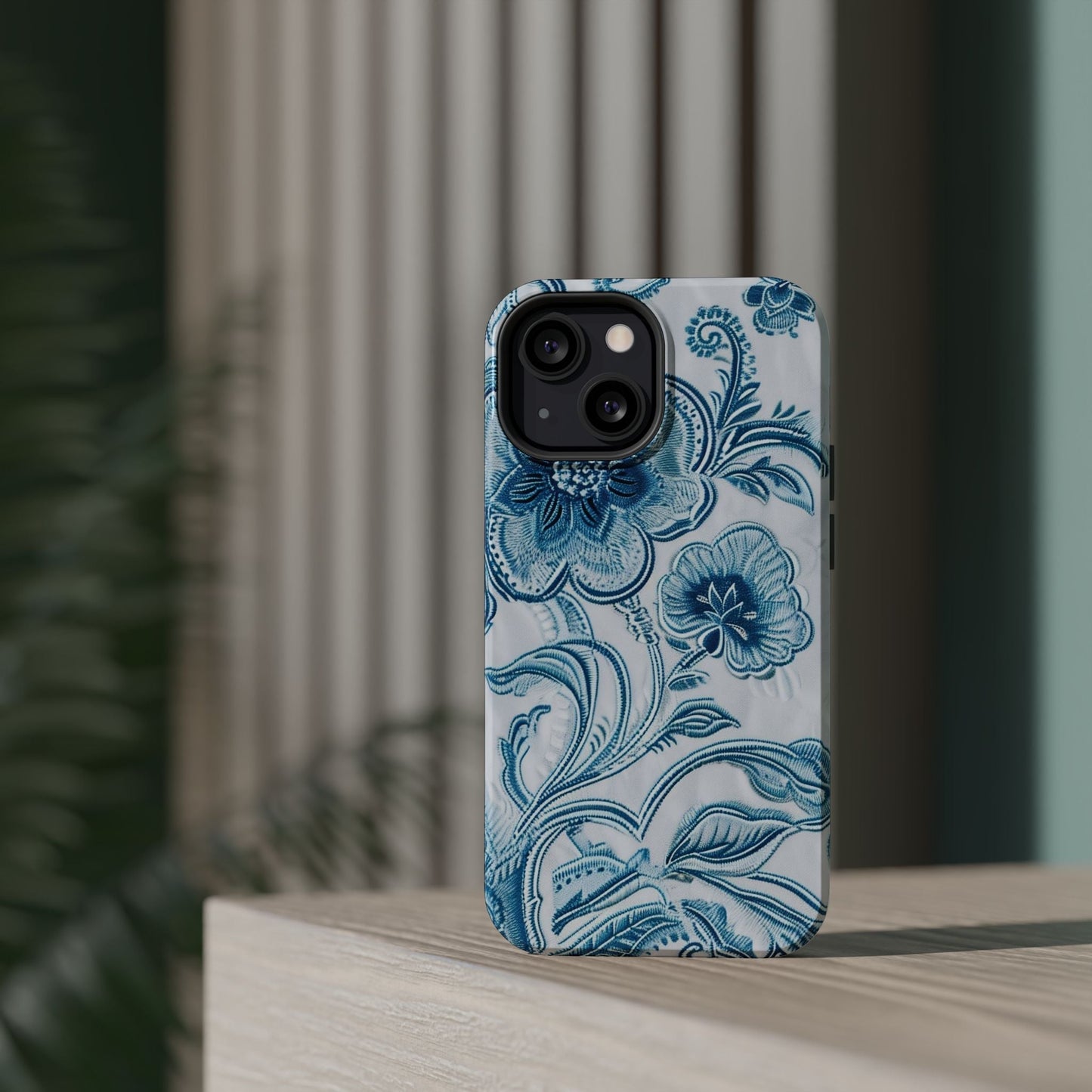Blue Floral Magnetic Impact - Resistant Phone Case - DIGITAL X