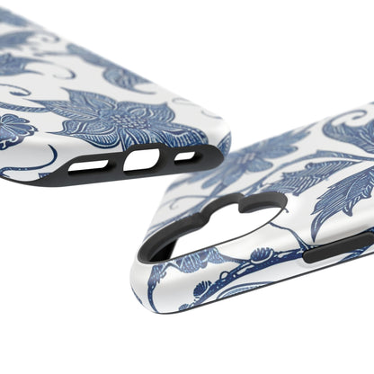 Blue Floral Magnetic Impact - Resistant Phone Case - DIGITAL X