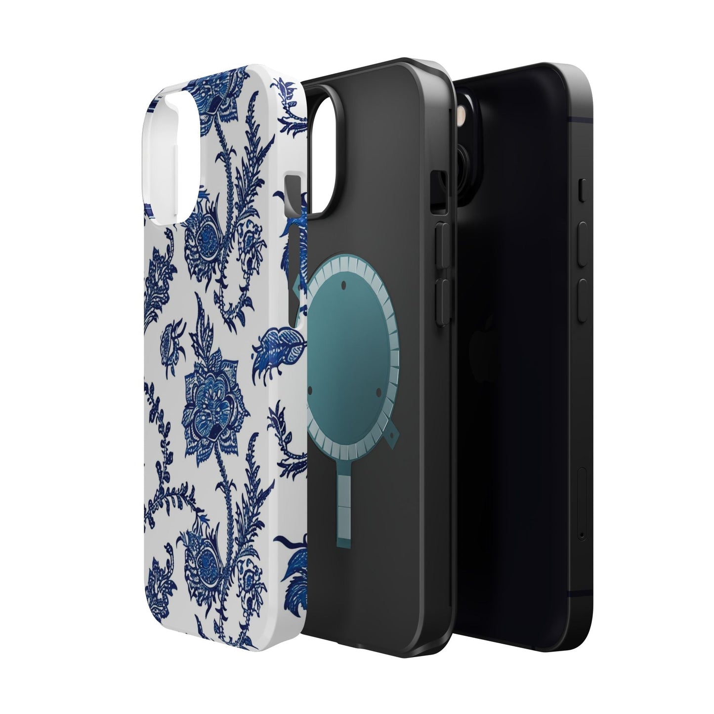 Blue Floral Magnetic Impact - Resistant Phone Case - DIGITAL X