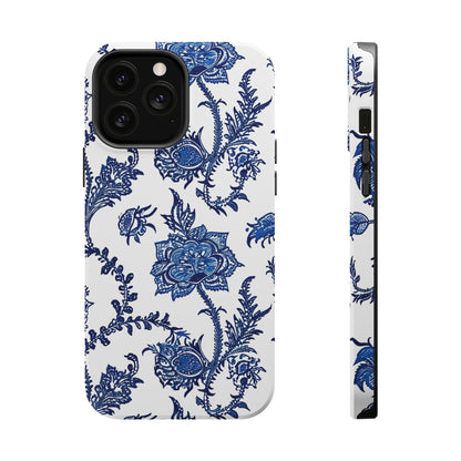 Blue Floral Magnetic Impact - Resistant Phone Case - DIGITAL X