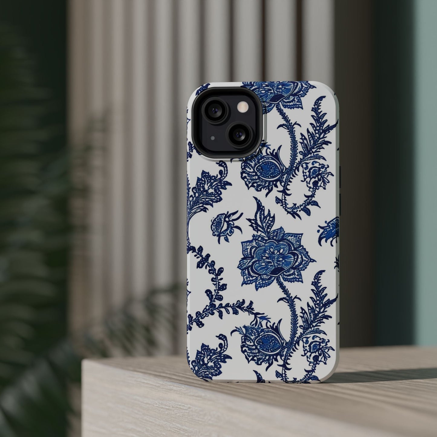 Blue Floral Magnetic Impact - Resistant Phone Case - DIGITAL X