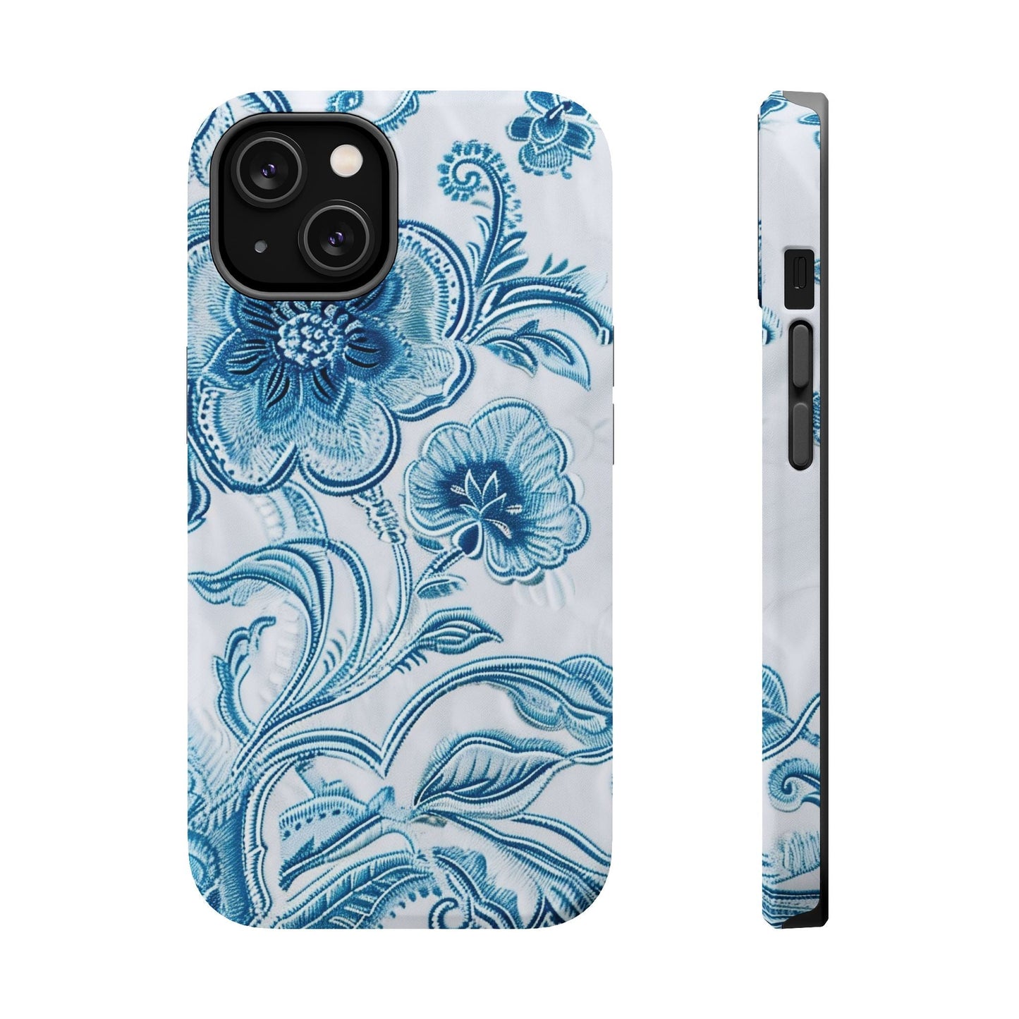 Blue Floral Magnetic Impact - Resistant Phone Case - DIGITAL X