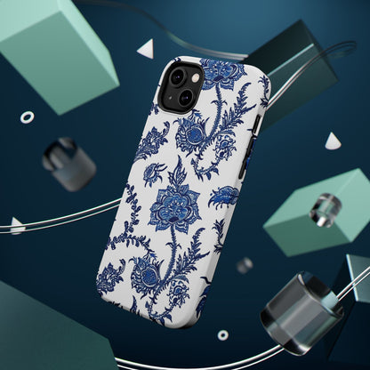 Blue Floral Magnetic Impact - Resistant Phone Case - DIGITAL X