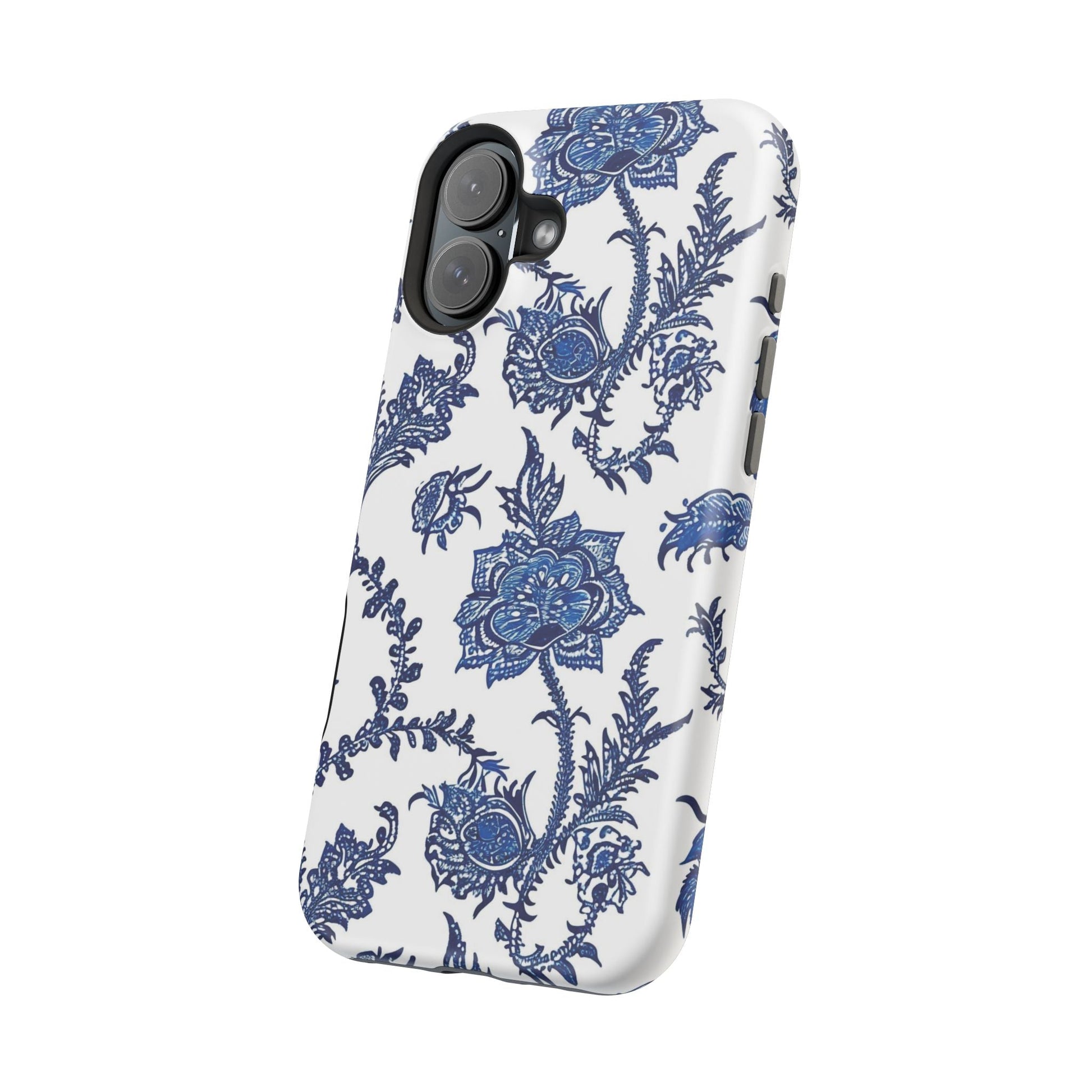 Blue Floral Magnetic Impact - Resistant Phone Case - DIGITAL X