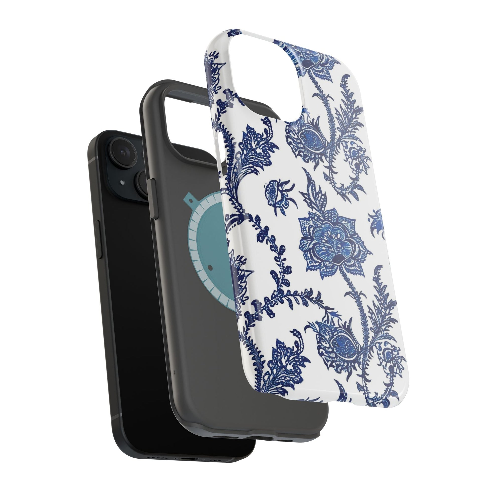 Blue Floral Magnetic Impact - Resistant Phone Case - DIGITAL X