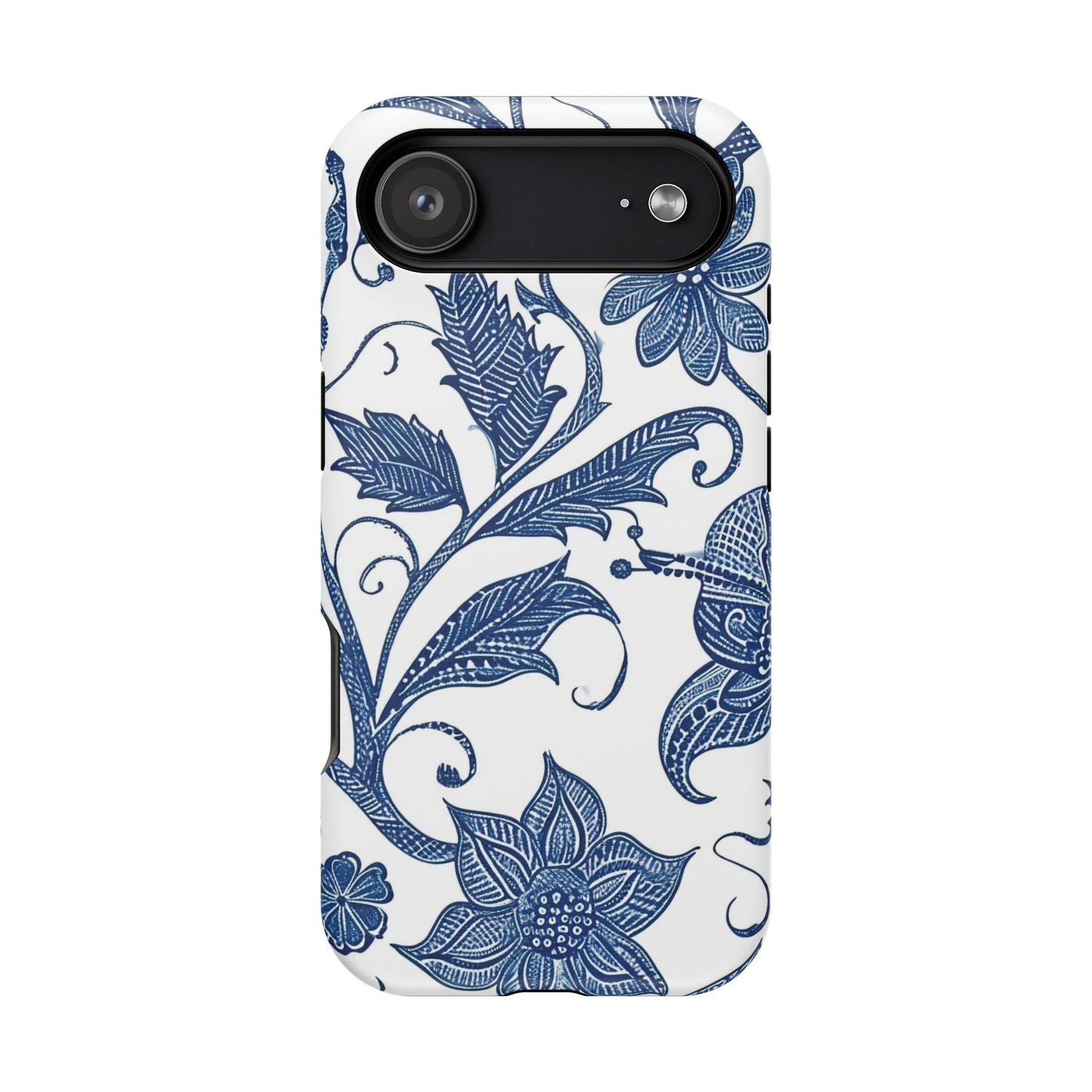 Blue Floral Magnetic Impact - Resistant Phone Case - DIGITAL X