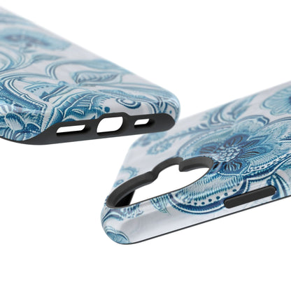 Blue Floral Magnetic Impact - Resistant Phone Case - DIGITAL X