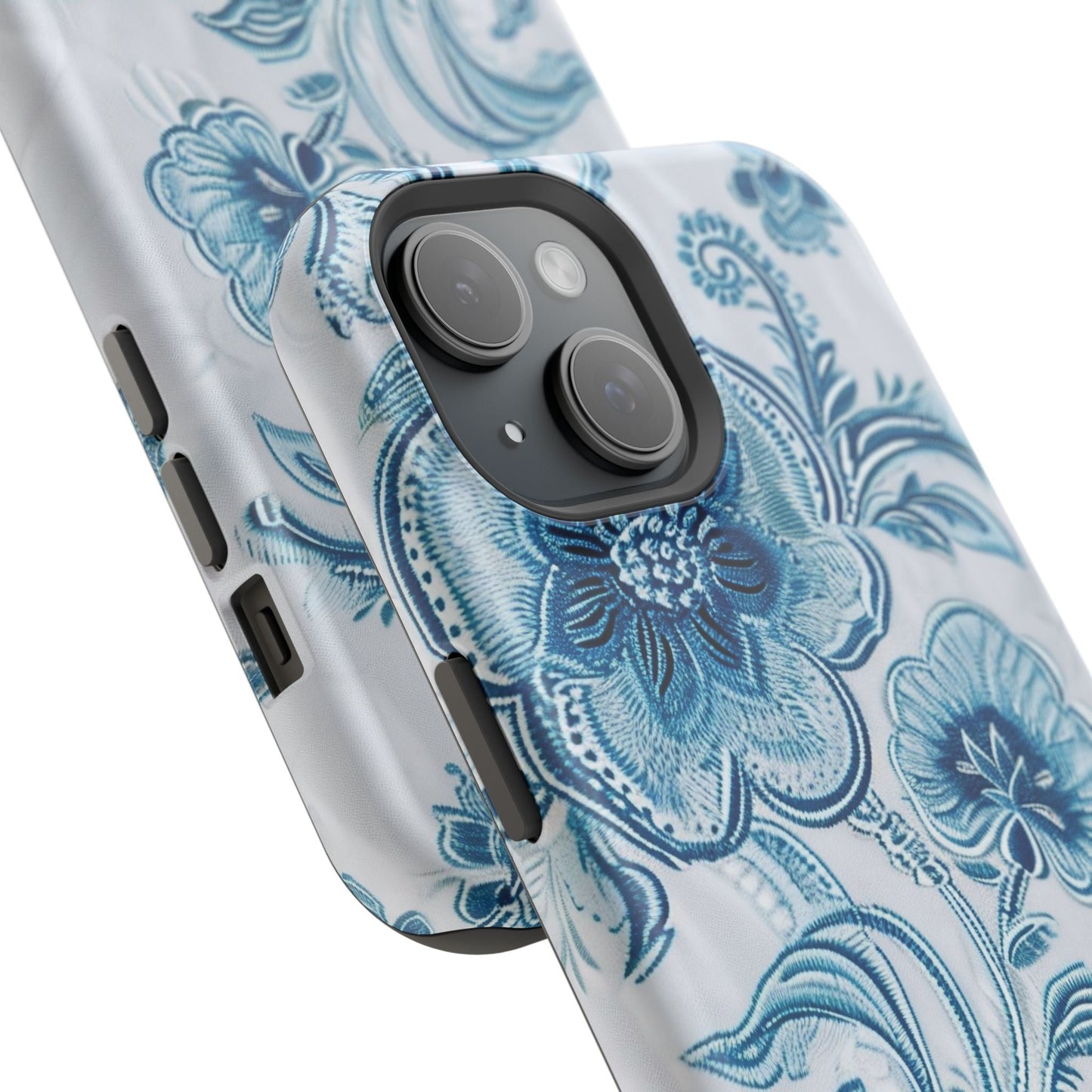 Blue Floral Magnetic Impact - Resistant Phone Case - DIGITAL X