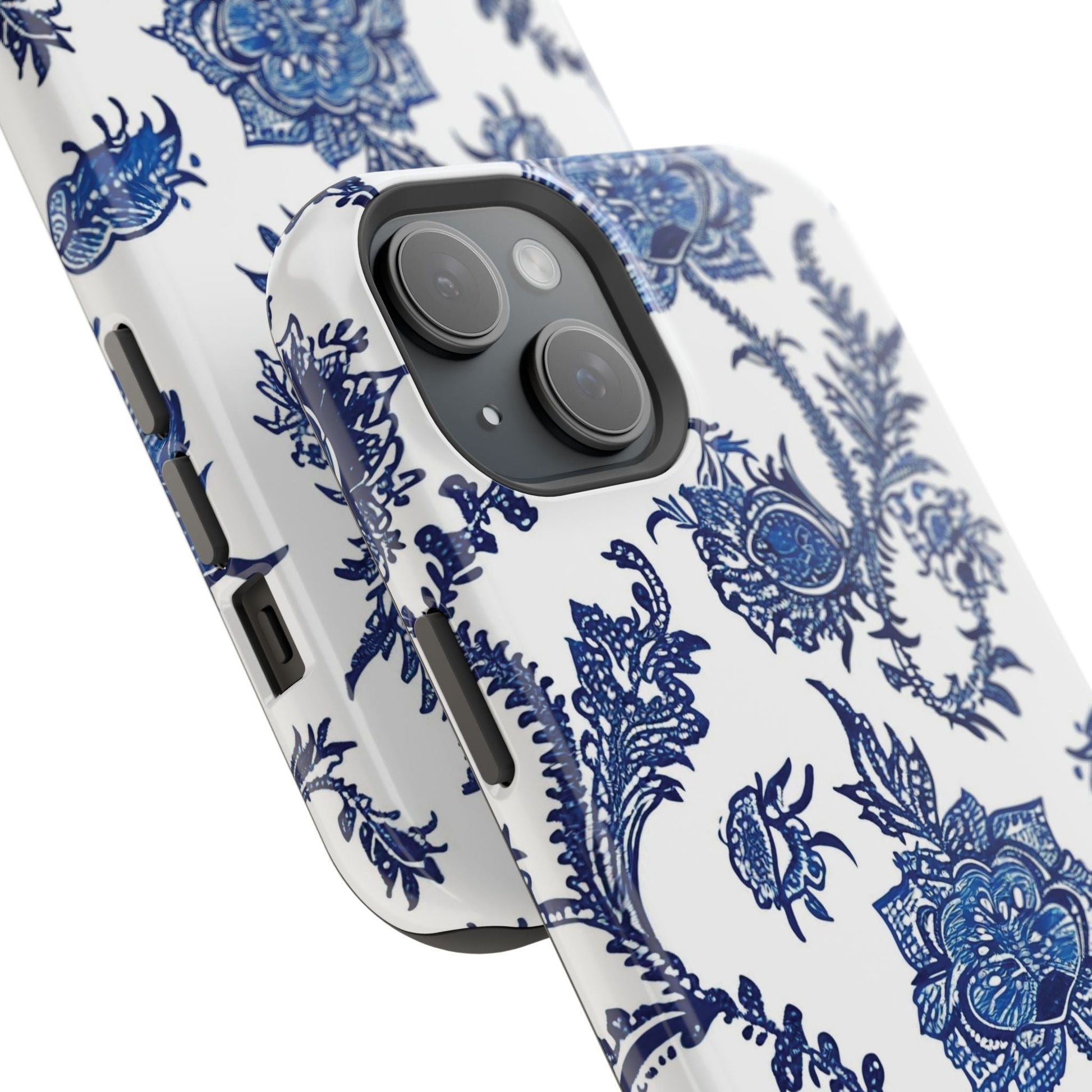 Blue Floral Magnetic Impact - Resistant Phone Case - DIGITAL X