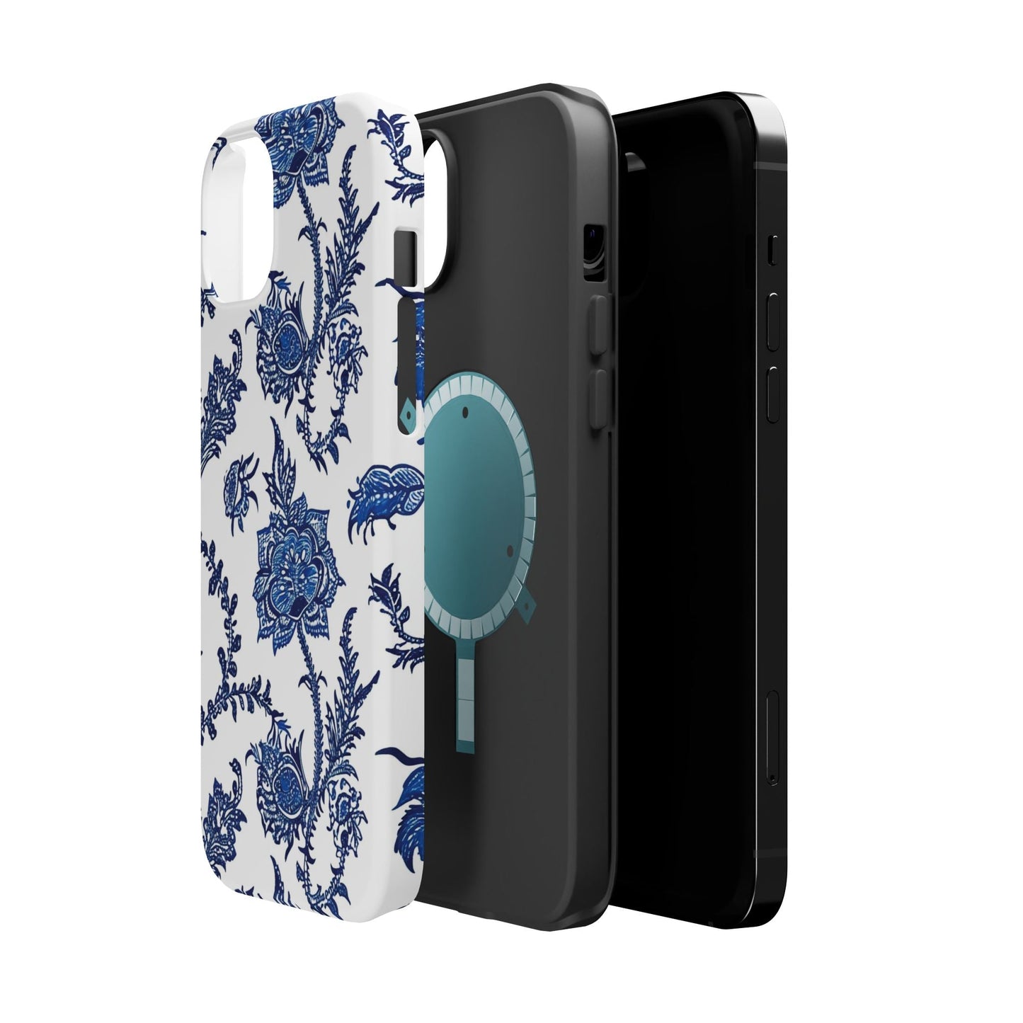 Blue Floral Magnetic Impact - Resistant Phone Case - DIGITAL X