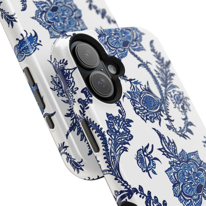 Blue Floral Magnetic Impact - Resistant Phone Case - DIGITAL X