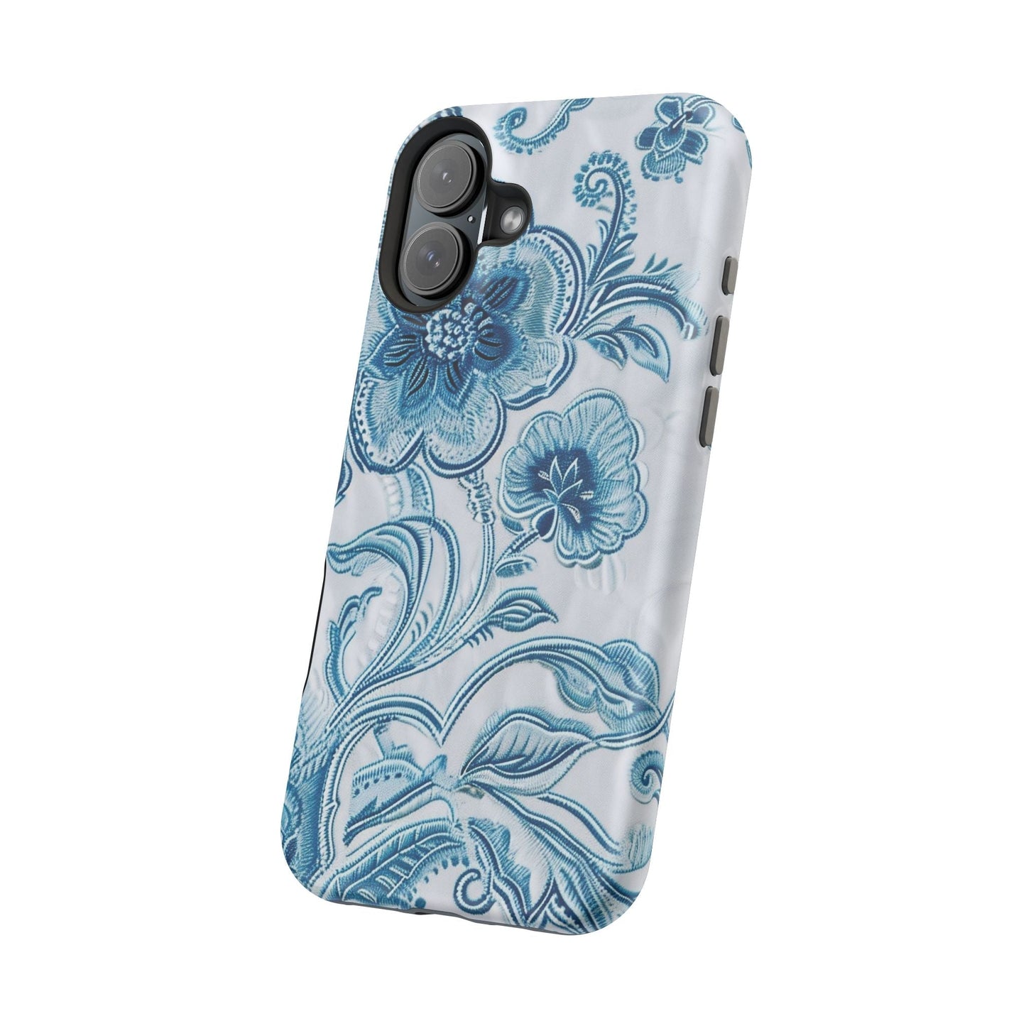 Blue Floral Magnetic Impact - Resistant Phone Case - DIGITAL X
