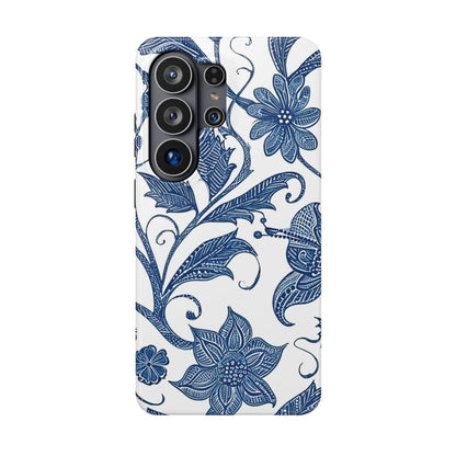 Blue Floral Magnetic Impact - Resistant Phone Case - DIGITAL X
