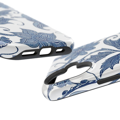 Blue Floral Magnetic Impact - Resistant Phone Case - DIGITAL X