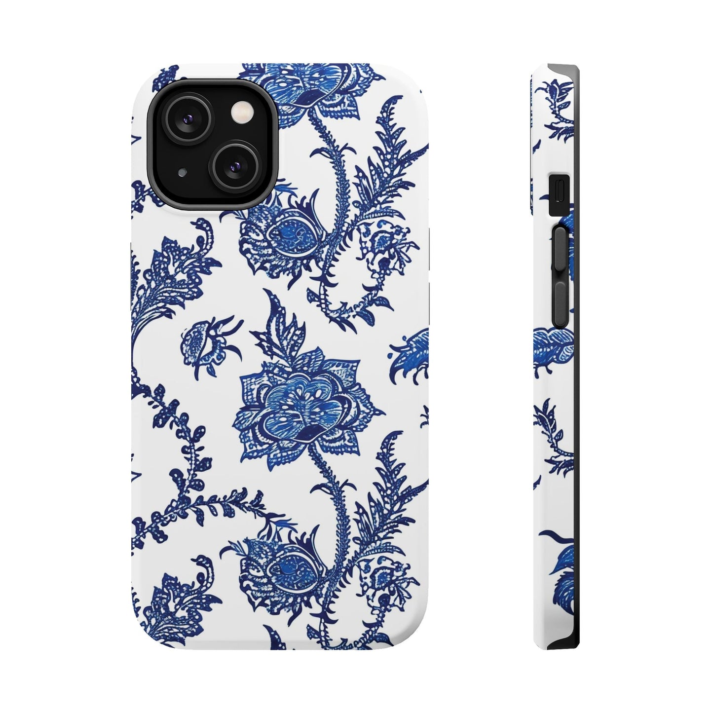 Blue Floral Magnetic Impact - Resistant Phone Case - DIGITAL X