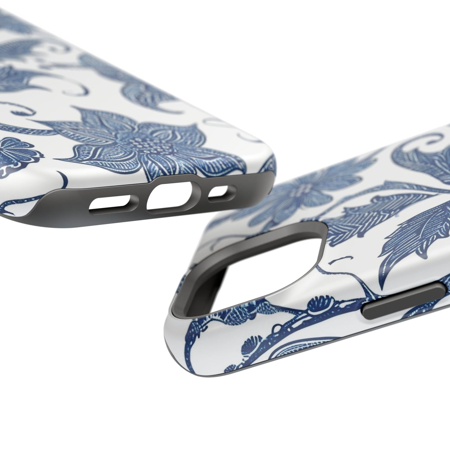 Blue Floral Magnetic Impact - Resistant Phone Case - DIGITAL X