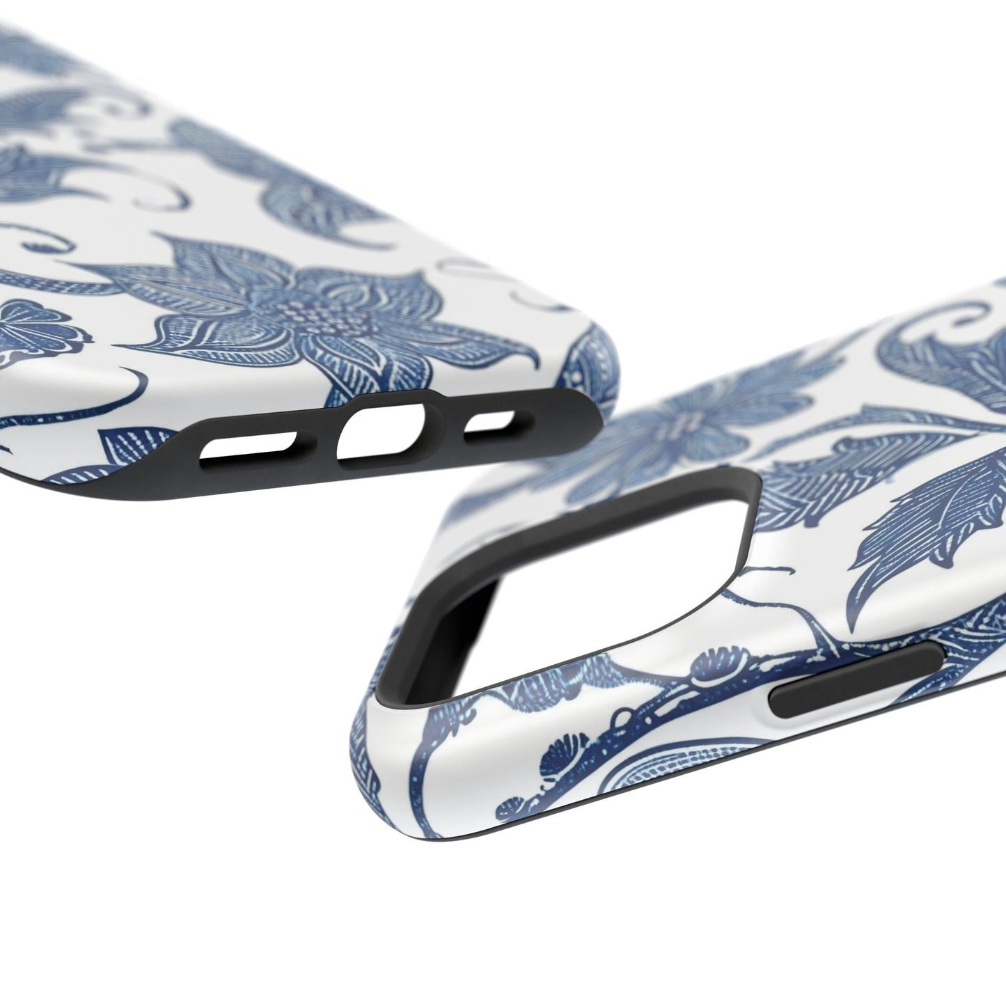 Blue Floral Magnetic Impact - Resistant Phone Case - DIGITAL X