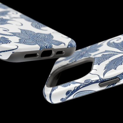 Blue Floral Magnetic Impact - Resistant Phone Case - DIGITAL X