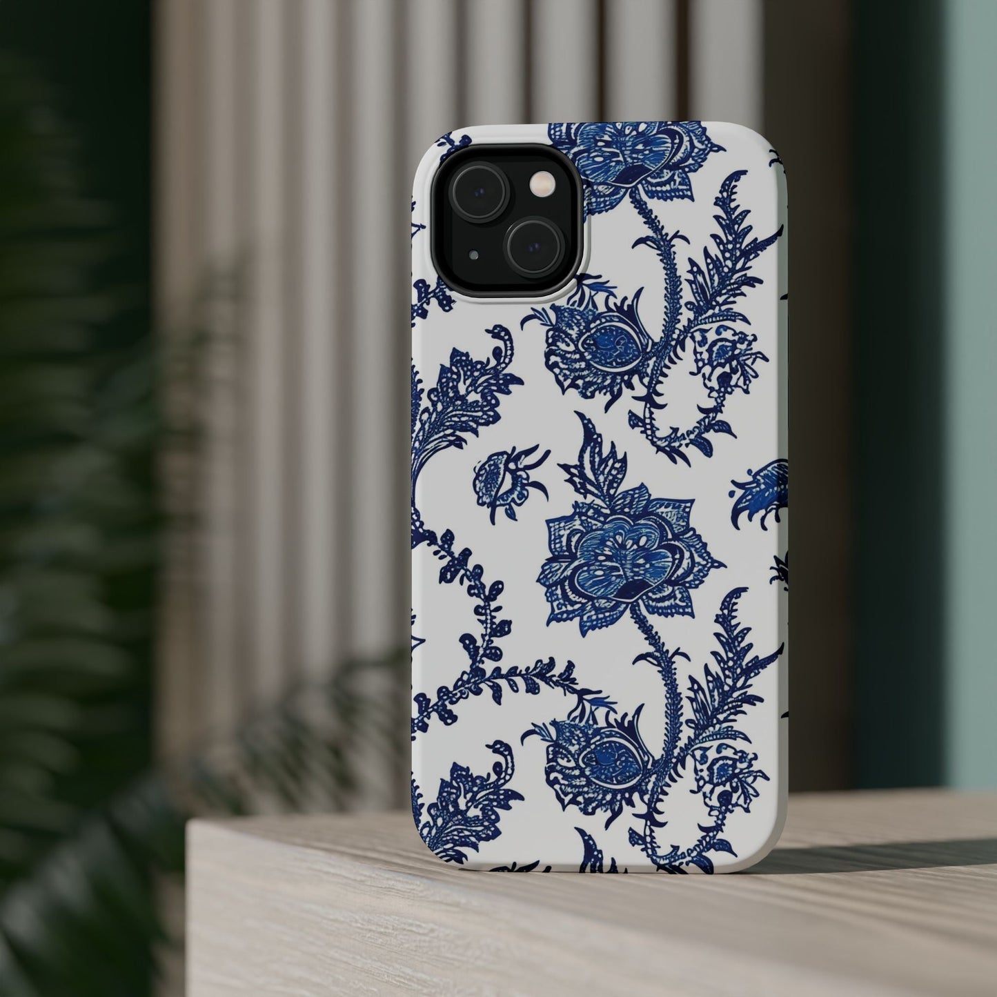 Blue Floral Magnetic Impact - Resistant Phone Case - DIGITAL X