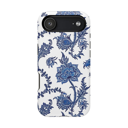 Blue Floral Magnetic Impact - Resistant Phone Case - DIGITAL X