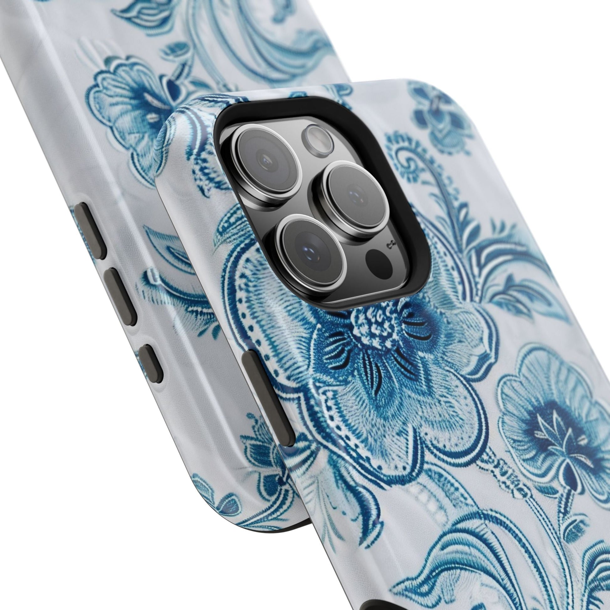 Blue Floral Magnetic Impact - Resistant Phone Case - DIGITAL X
