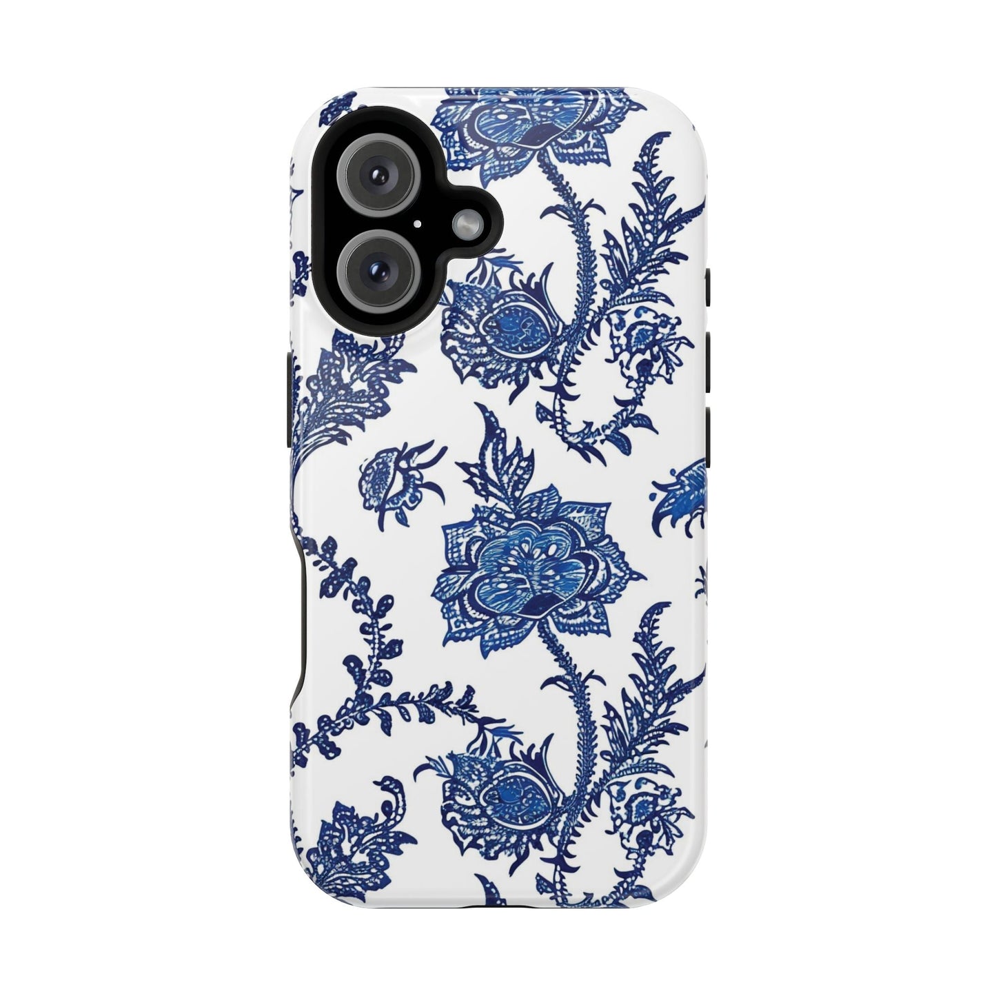Blue Floral Magnetic Impact - Resistant Phone Case - DIGITAL X
