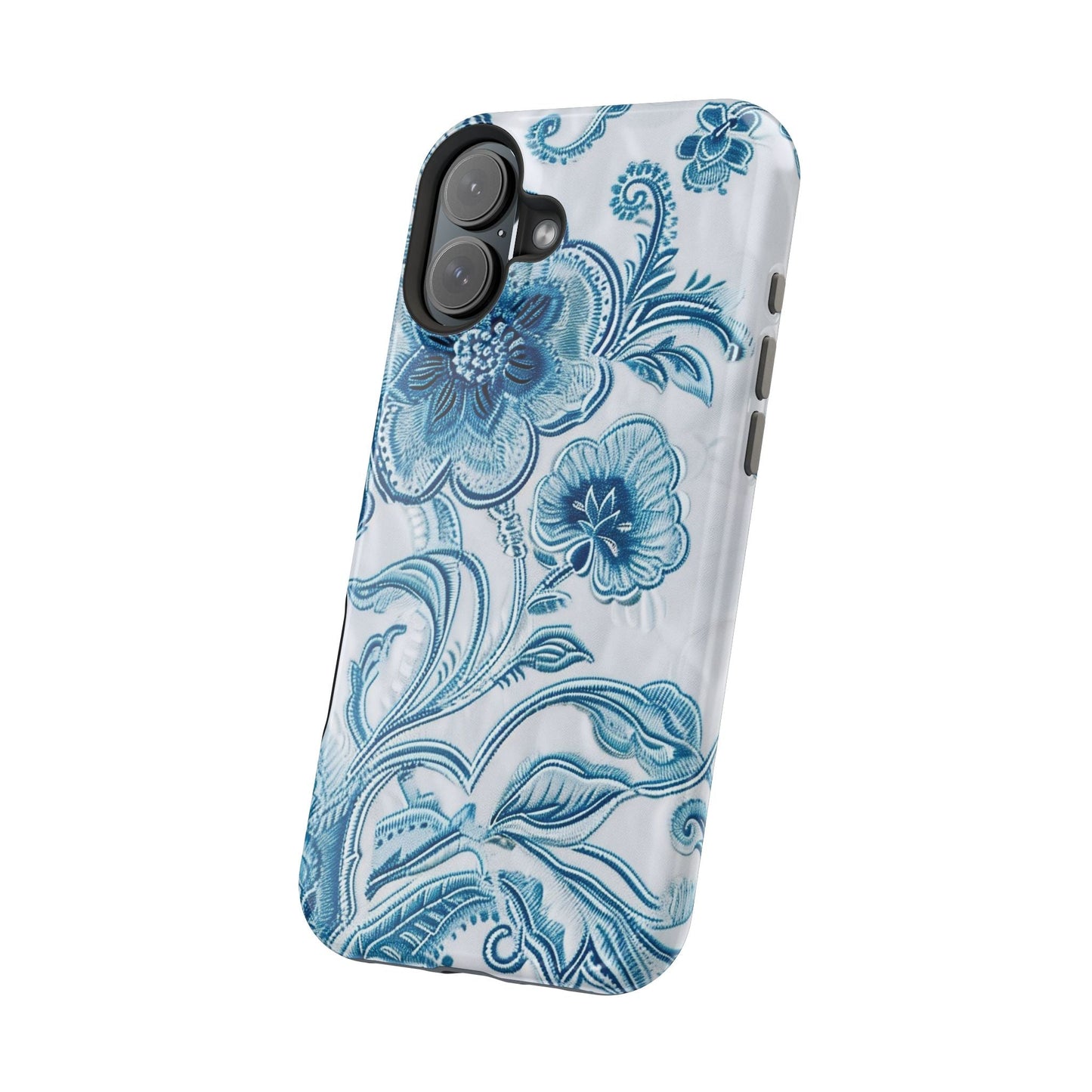 Blue Floral Magnetic Impact - Resistant Phone Case - DIGITAL X