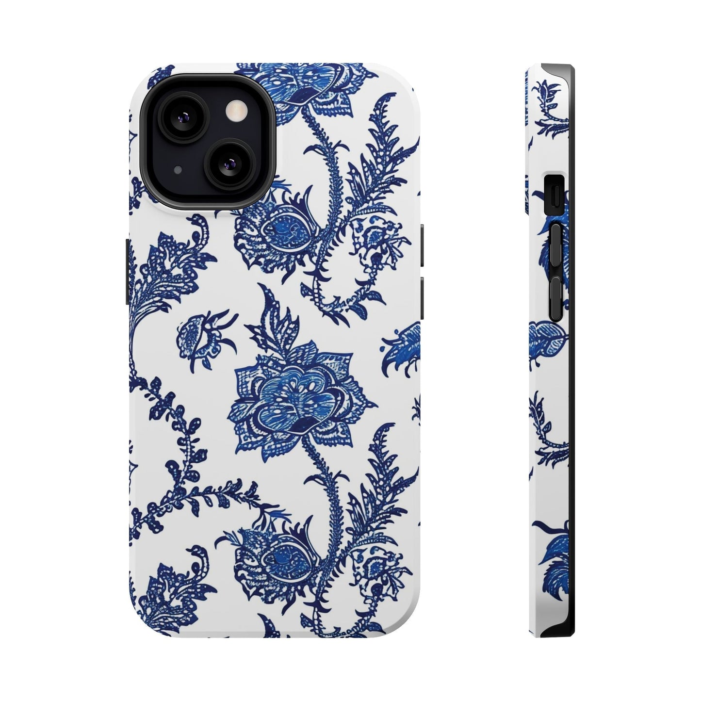 Blue Floral Magnetic Impact - Resistant Phone Case - DIGITAL X