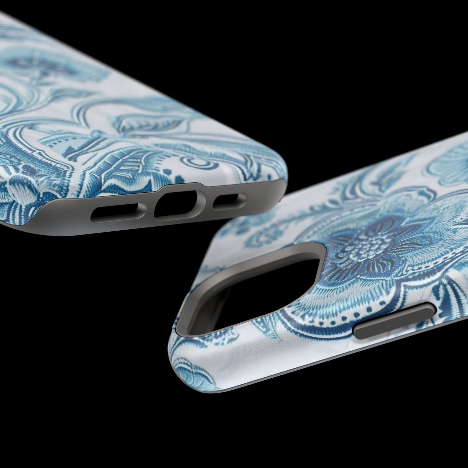 Blue Floral Magnetic Impact - Resistant Phone Case - DIGITAL X