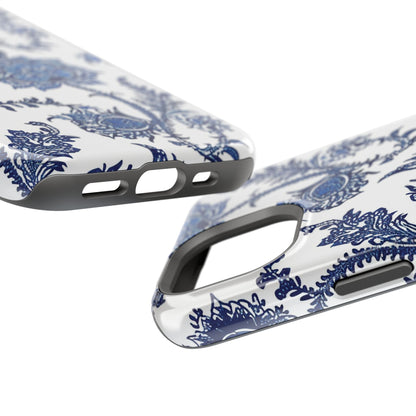 Blue Floral Magnetic Impact - Resistant Phone Case - DIGITAL X