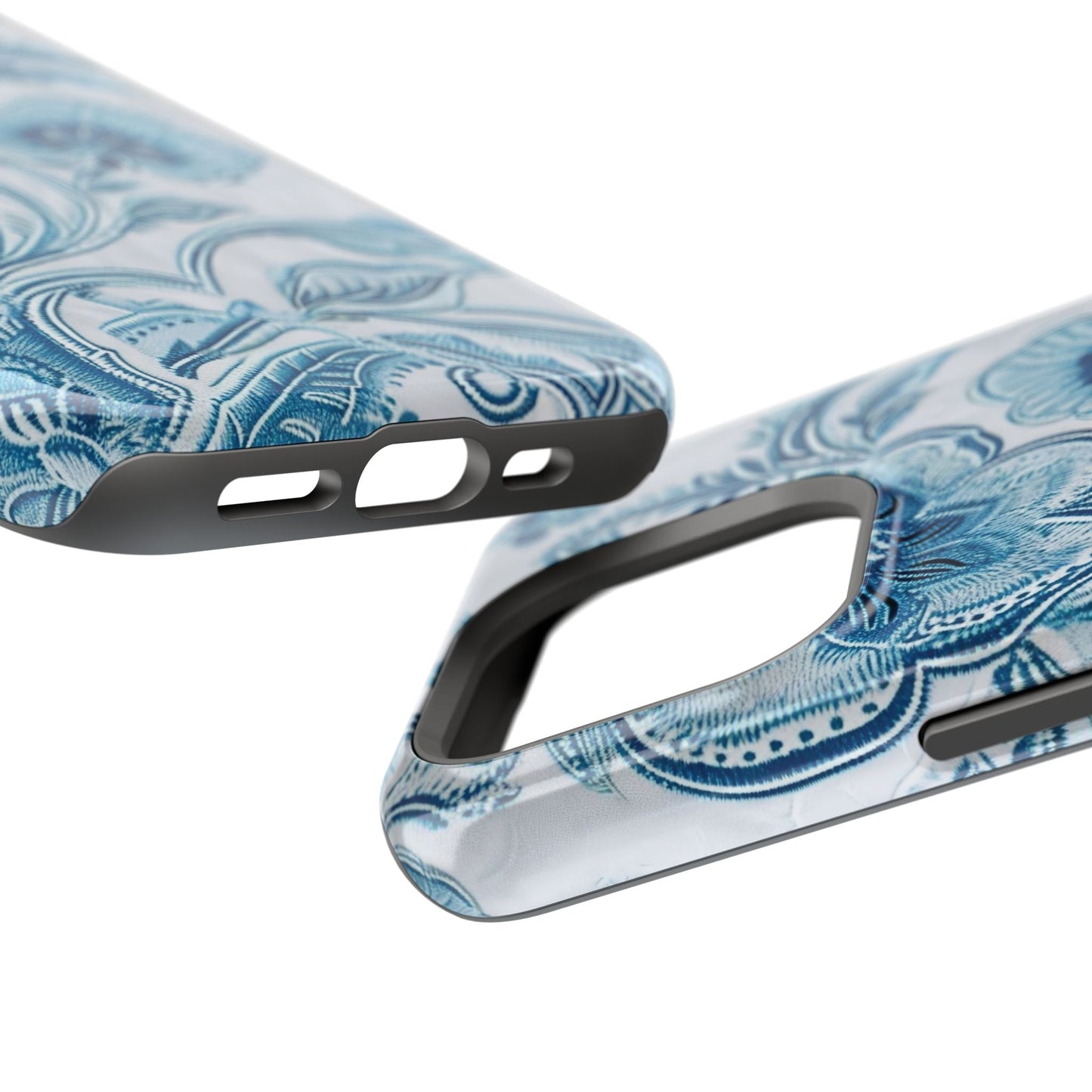 Blue Floral Magnetic Impact - Resistant Phone Case - DIGITAL X