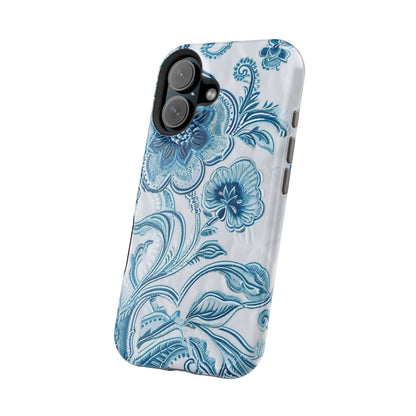 Blue Floral Magnetic Impact - Resistant Phone Case - DIGITAL X