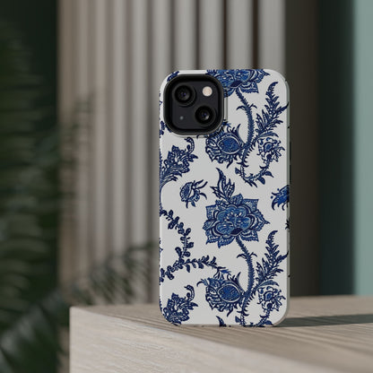 Blue Floral Magnetic Impact - Resistant Phone Case - DIGITAL X