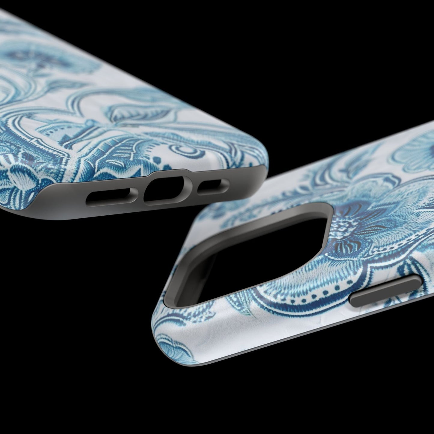Blue Floral Magnetic Impact - Resistant Phone Case - DIGITAL X