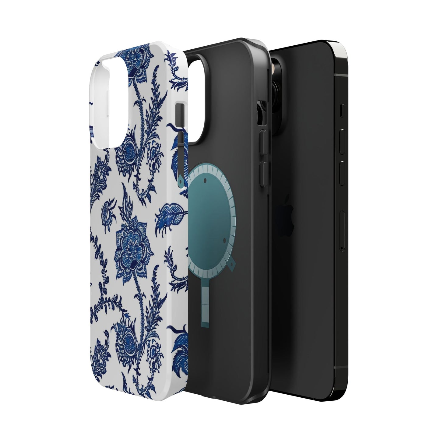 Blue Floral Magnetic Impact - Resistant Phone Case - DIGITAL X