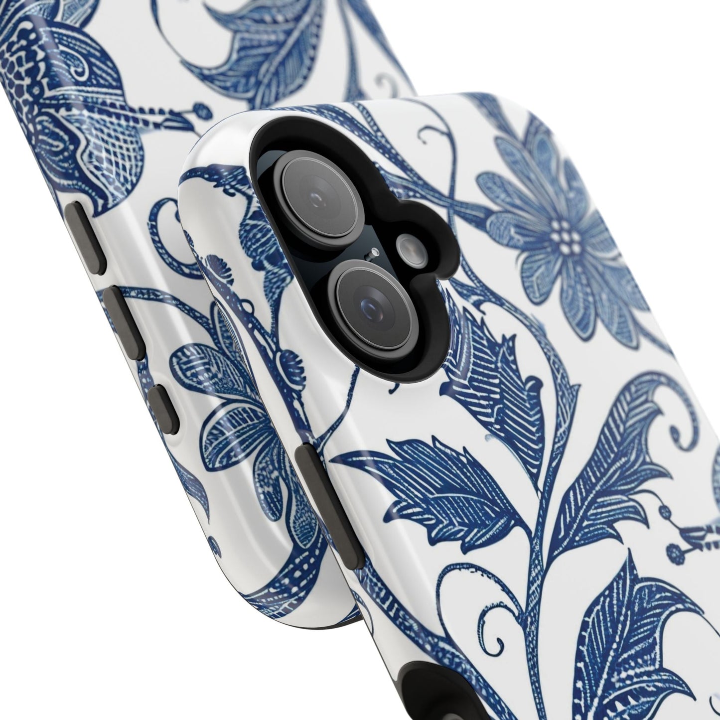 Blue Floral Magnetic Impact - Resistant Phone Case - DIGITAL X