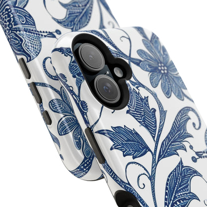 Blue Floral Magnetic Impact - Resistant Phone Case - DIGITAL X