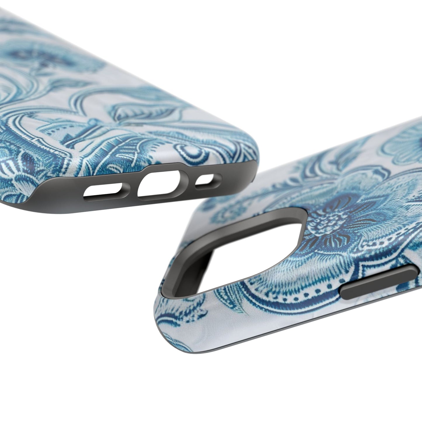 Blue Floral Magnetic Impact - Resistant Phone Case - DIGITAL X