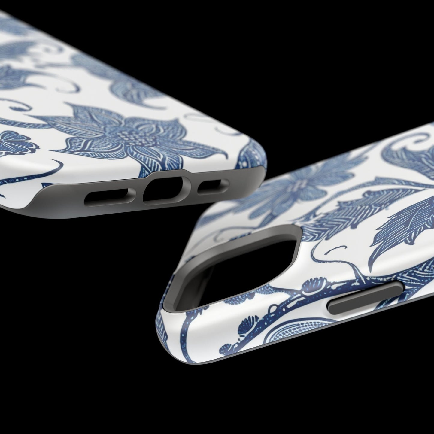 Blue Floral Magnetic Impact - Resistant Phone Case - DIGITAL X