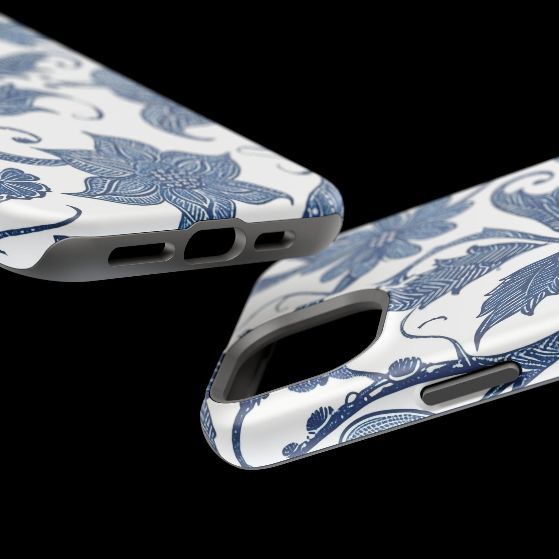 Blue Floral Magnetic Impact - Resistant Phone Case - DIGITAL X