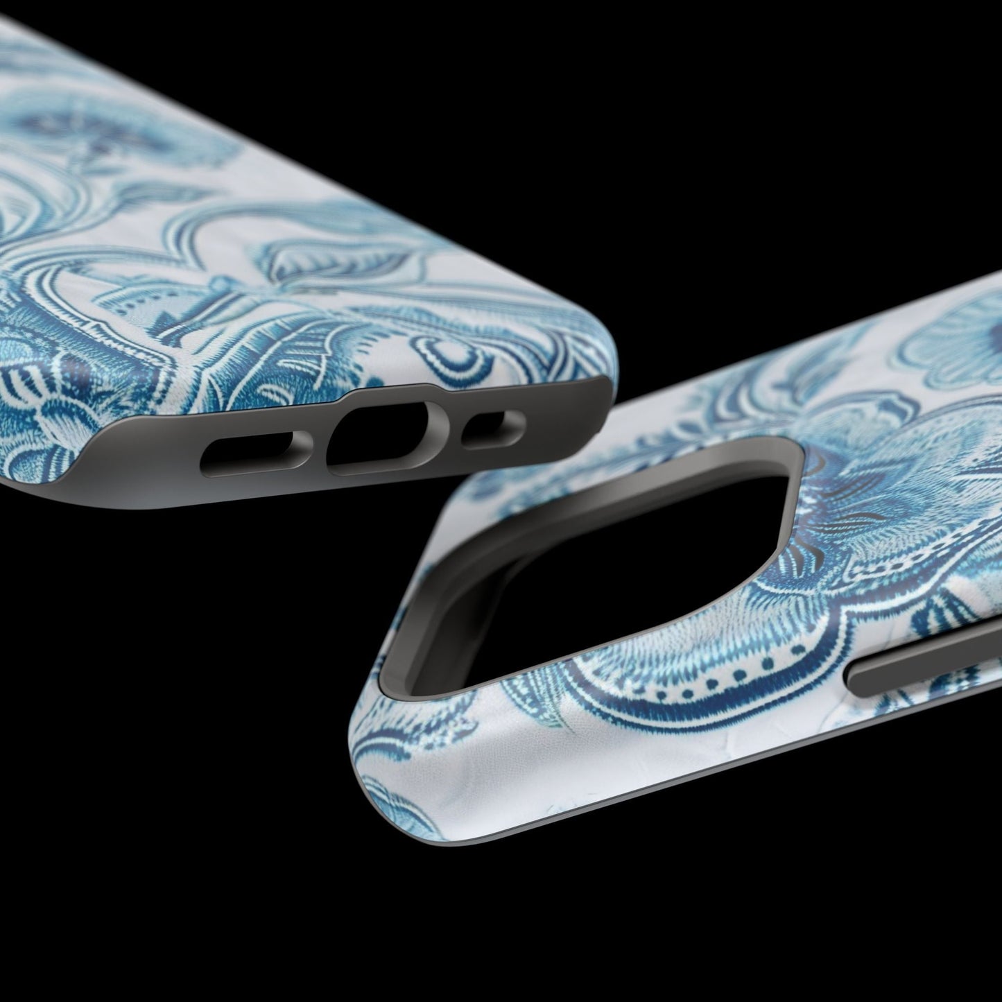 Blue Floral Magnetic Impact - Resistant Phone Case - DIGITAL X