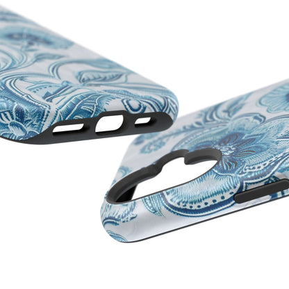 Blue Floral Magnetic Impact - Resistant Phone Case - DIGITAL X