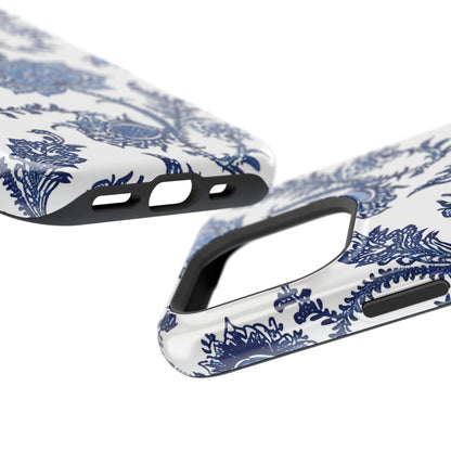 Blue Floral Magnetic Impact - Resistant Phone Case - DIGITAL X