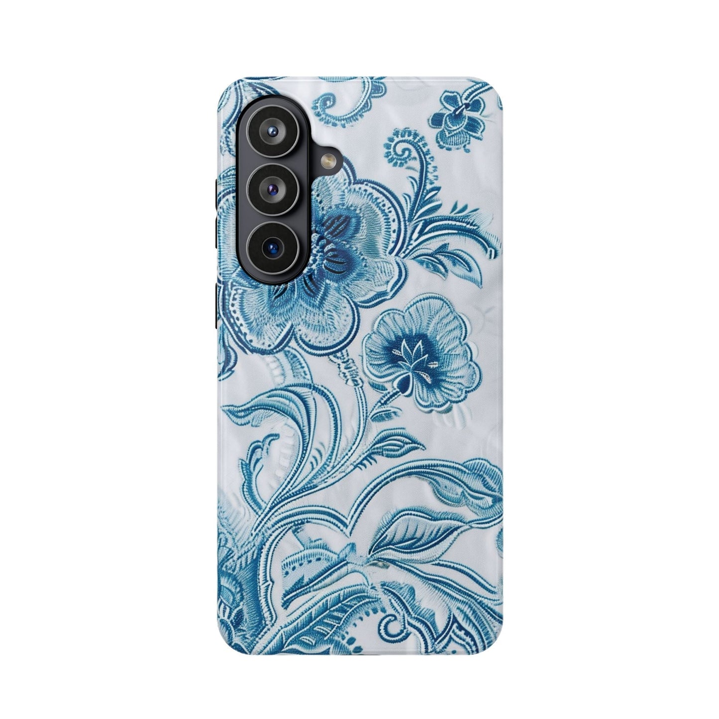Blue Floral Magnetic Impact - Resistant Phone Case - DIGITAL X