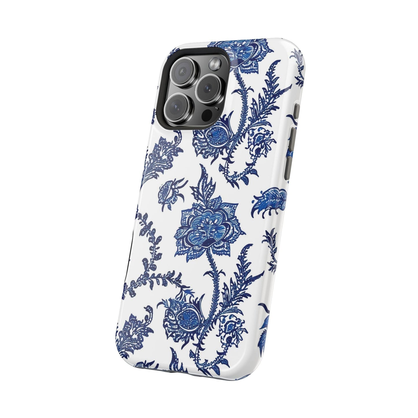 Blue Floral Magnetic Impact - Resistant Phone Case - DIGITAL X