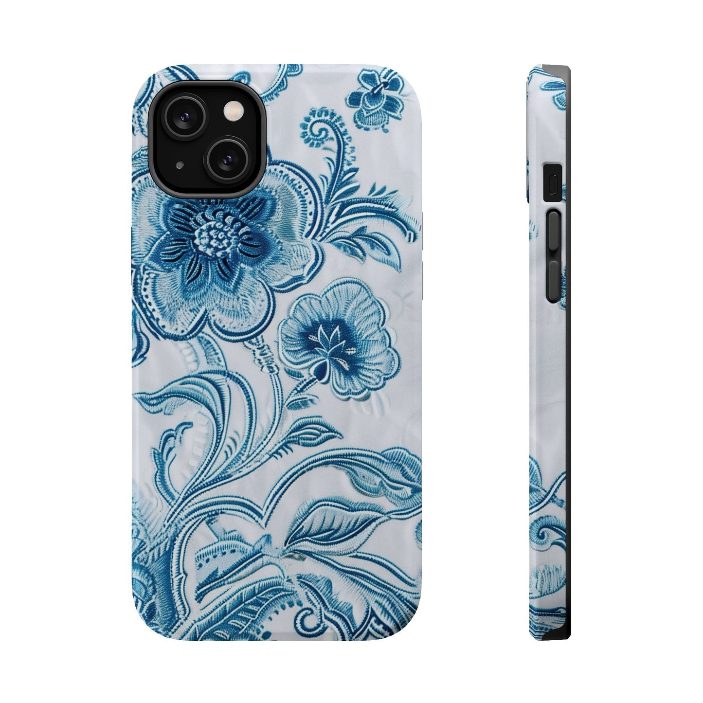 Blue Floral Magnetic Impact - Resistant Phone Case - DIGITAL X